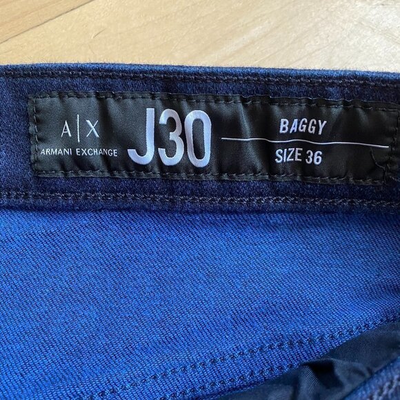 𝅺a/x Armani Exchange "Baggy" Dark Blue Jeans Sz 36 - Picture 7 of 12